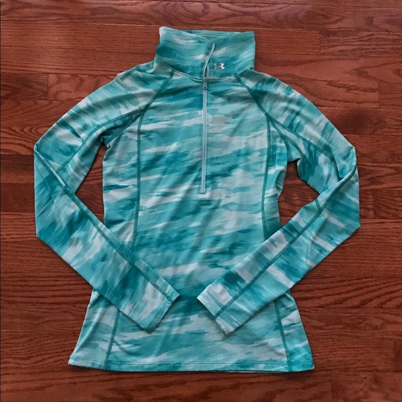 Under Armour Teal Camo Half Zip - Picture 1 of 4